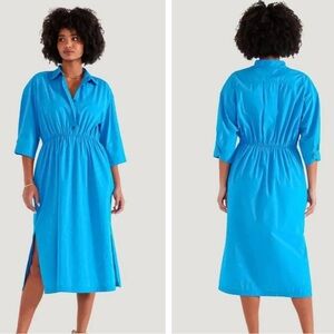 NWT Etica tina shirt dress in blue. Size Medium